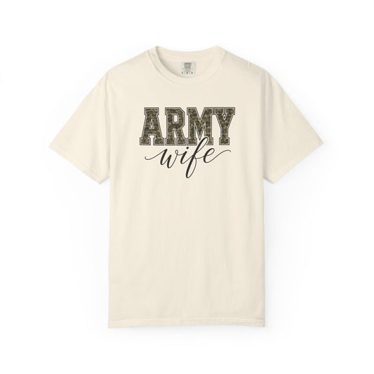 Army Wife T-Shirt - Camo Print Military Spouse Tee