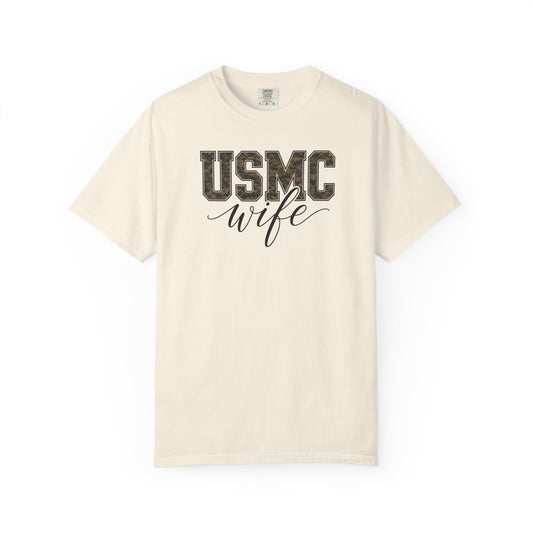 USMC Wife T-Shirt - Camo Print Military Spouse Tee