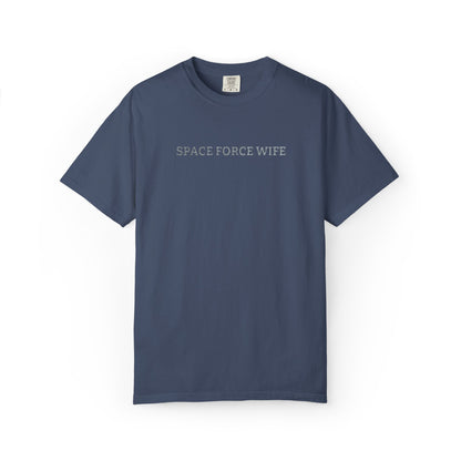 Space Force Wife Embroidered T-Shirt — Military Spouse Tee