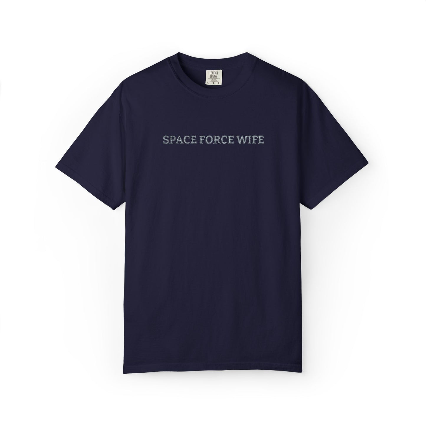 Space Force Wife Embroidered T-Shirt — Military Spouse Tee