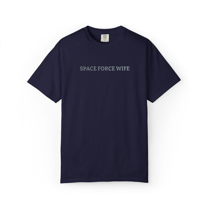 Space Force Wife Embroidered T-Shirt — Military Spouse Tee