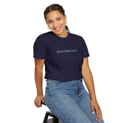 Space Force Wife Embroidered T-Shirt — Military Spouse Tee