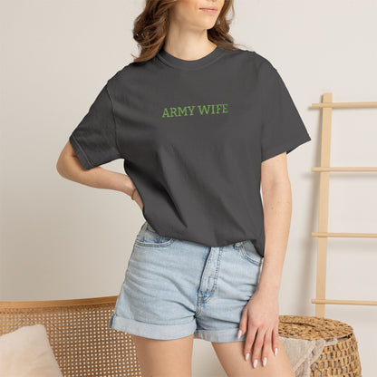 Army Wife Embroidered T-Shirt —  Military Spouse Tee