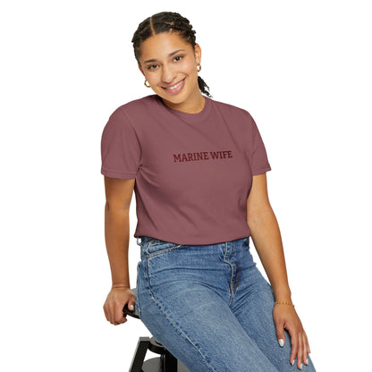 Marine Wife Embroidered T-Shirt — Military Spouse Tee