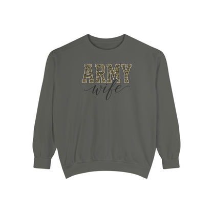 Army Wife Sweatshirt - - Camo Print Military Spouse Crewneck