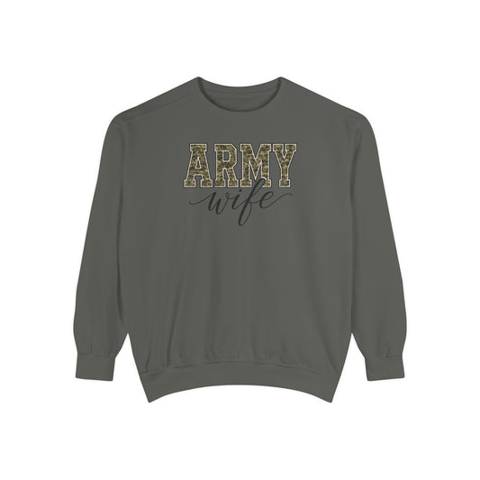 Army Wife Sweatshirt - - Camo Print Military Spouse Crewneck