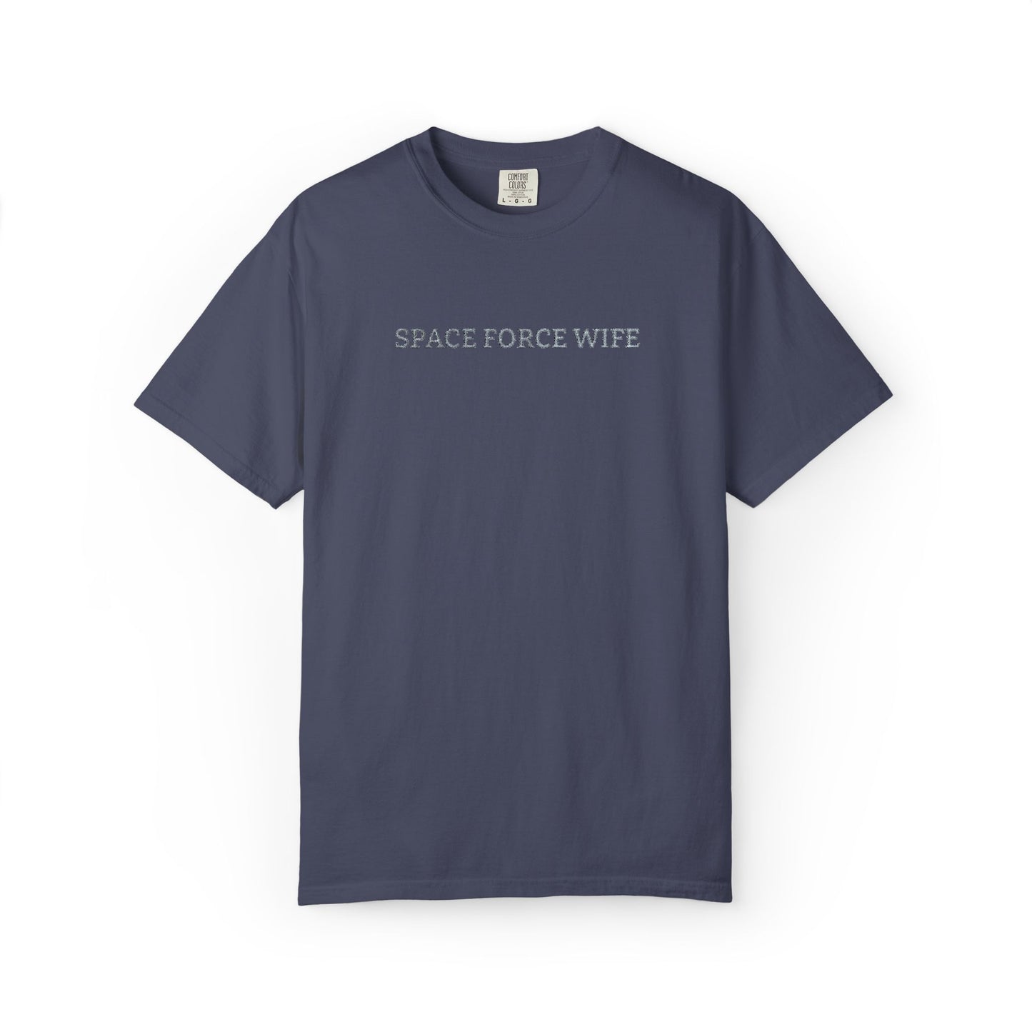 Space Force Wife Embroidered T-Shirt — Military Spouse Tee