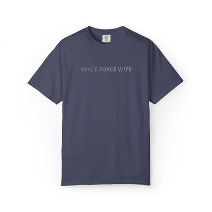 Space Force Wife Embroidered T-Shirt — Military Spouse Tee