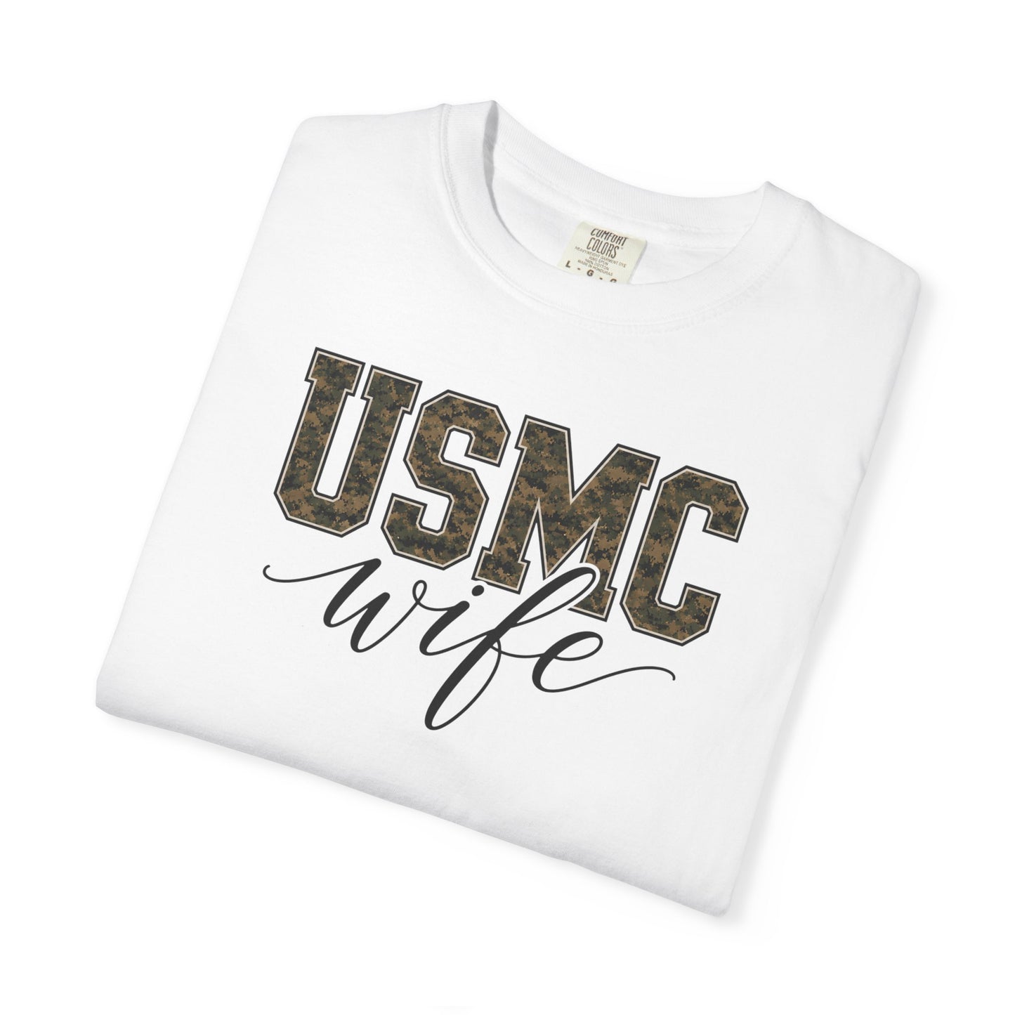 USMC Wife T-Shirt - Camo Print Military Spouse Tee