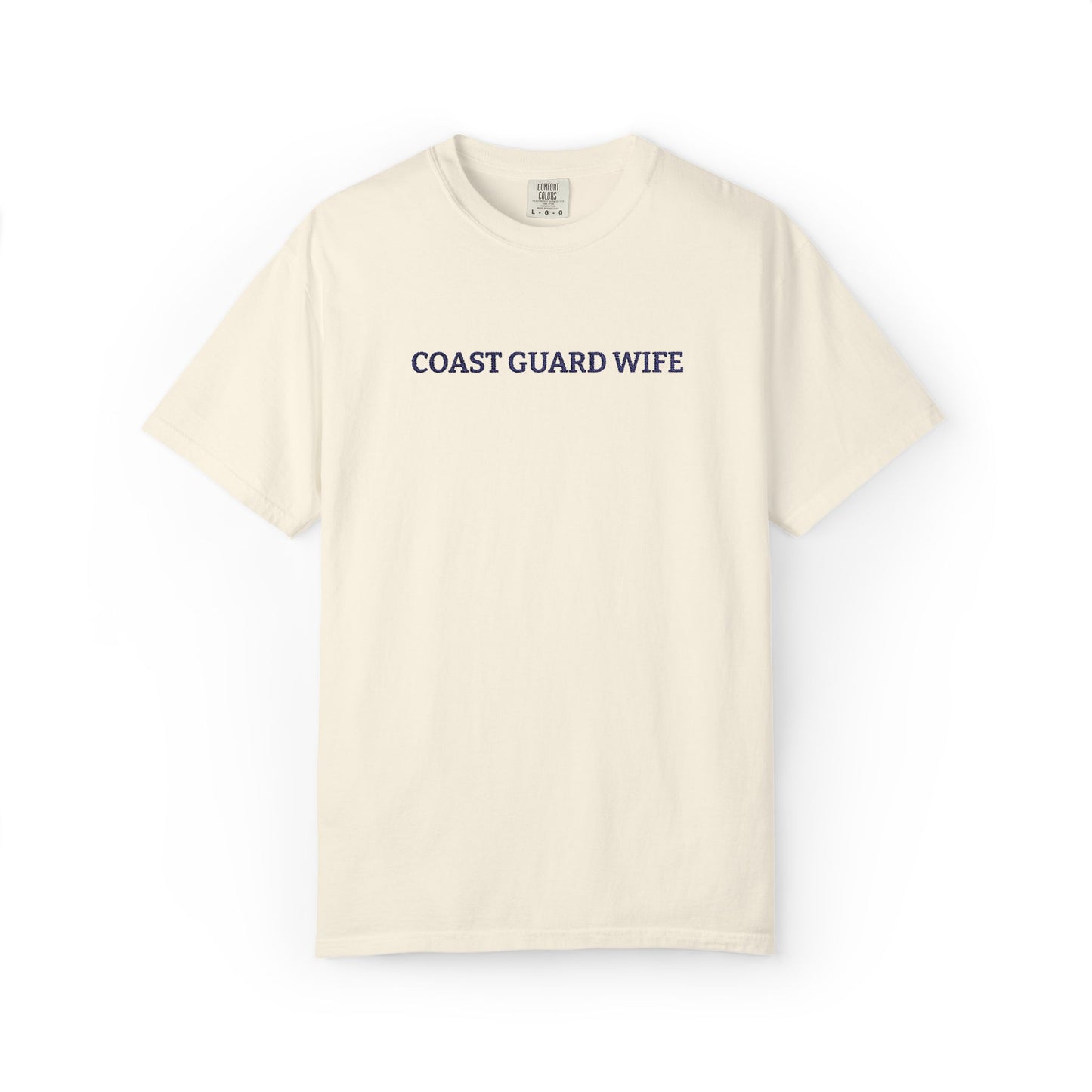 Coast Guard Wife Embroidered T-Shirt — Military Spouse Tee