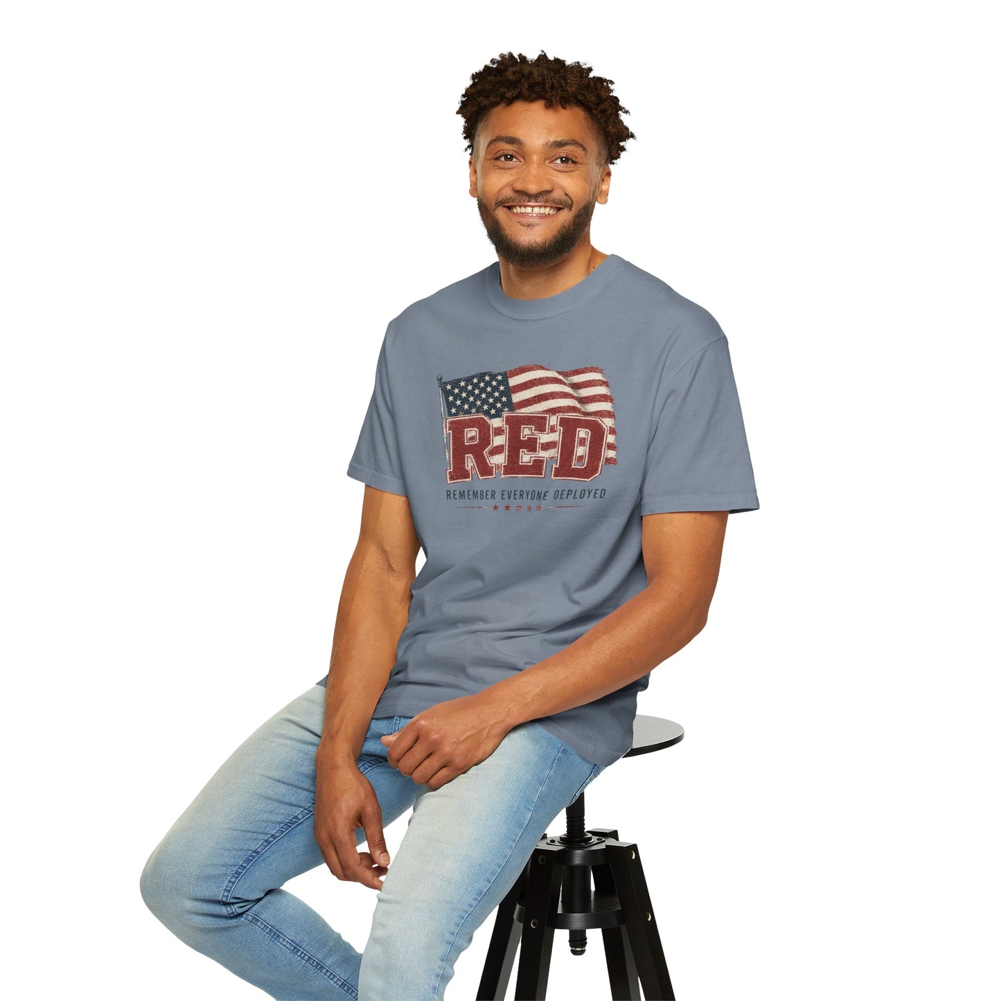 RED “Remember Everyone Deployed” T-Shirt — American Flag Patriotic Tee