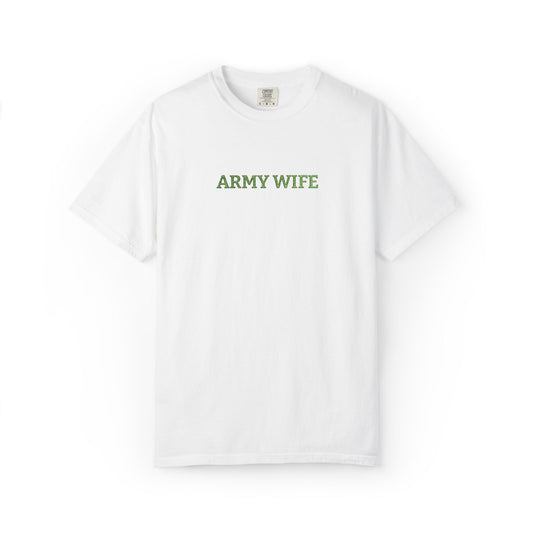 Army Wife Embroidered T-Shirt —  Military Spouse Tee