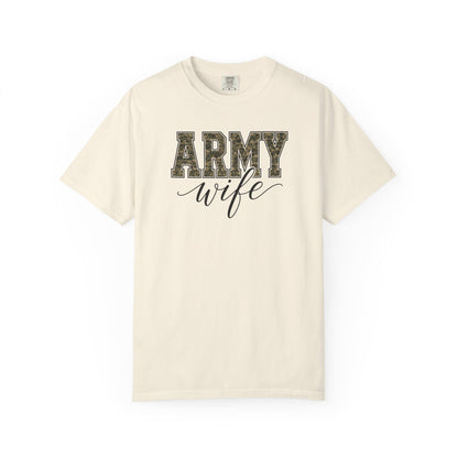 Army Wife T-Shirt - Camo Print Military Spouse Tee