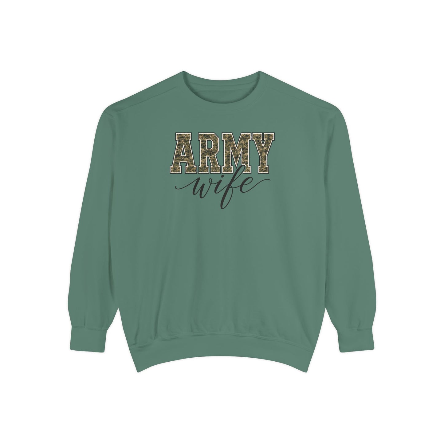 Army Wife Sweatshirt - - Camo Print Military Spouse Crewneck