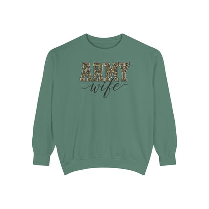 Army Wife Sweatshirt - - Camo Print Military Spouse Crewneck