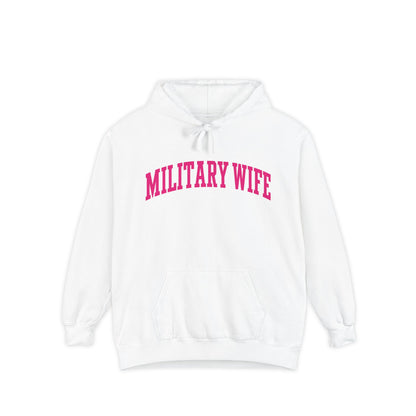 Military Wife Pink Lettering Comfort Colors® Hoodie