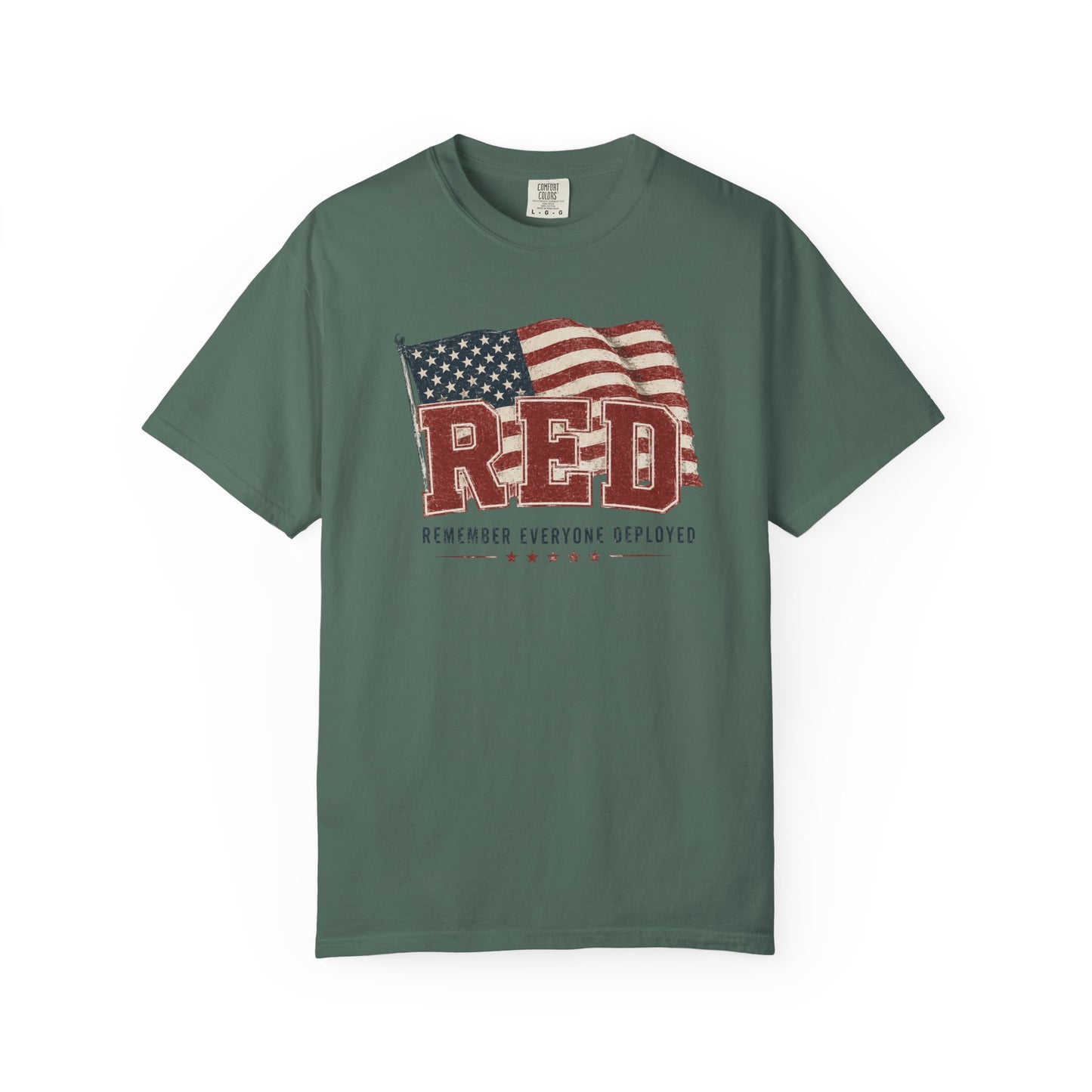 RED “Remember Everyone Deployed” T-Shirt — American Flag Patriotic Tee