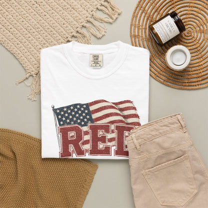 RED “Remember Everyone Deployed” T-Shirt — American Flag Patriotic Tee