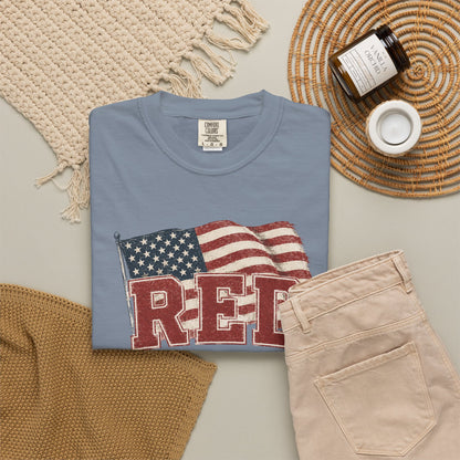 RED “Remember Everyone Deployed” T-Shirt — American Flag Patriotic Tee