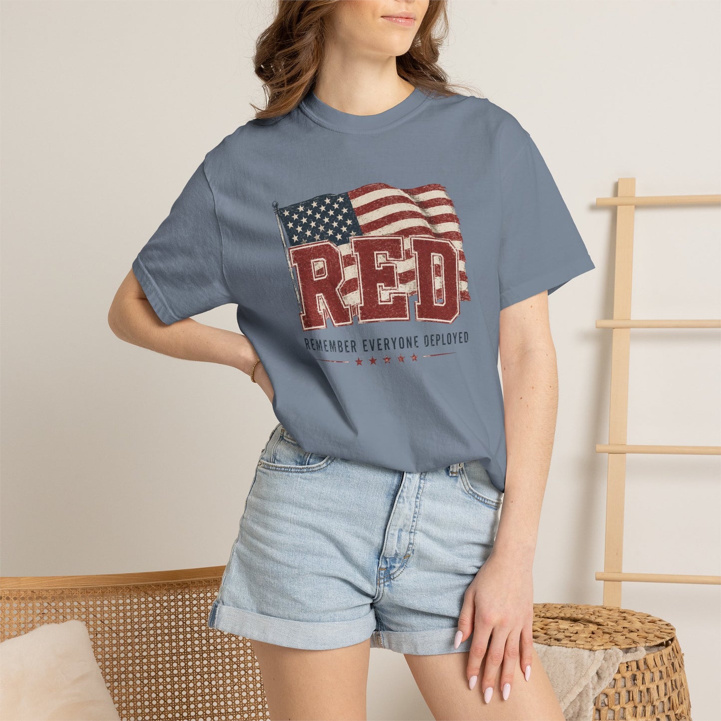 RED “Remember Everyone Deployed” T-Shirt — American Flag Patriotic Tee