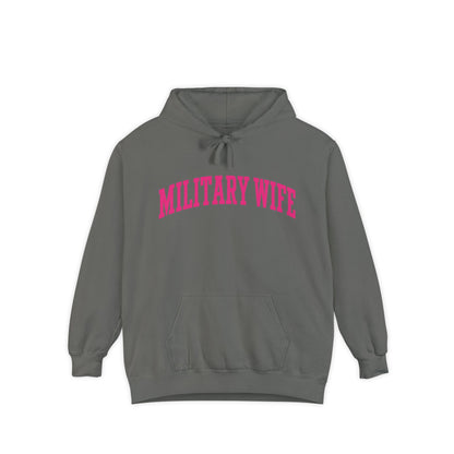Military Wife Pink Lettering Comfort Colors® Hoodie