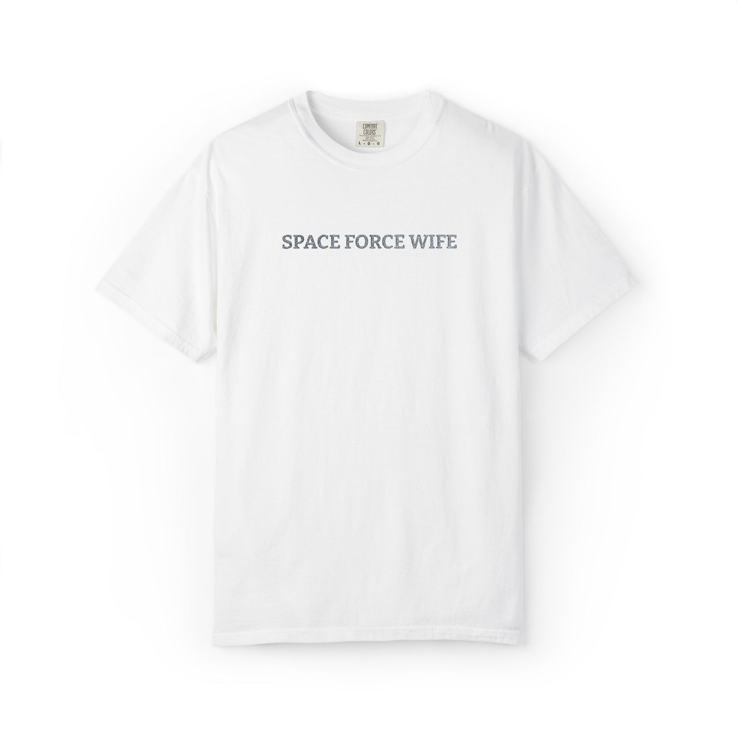 Space Force Wife Embroidered T-Shirt — Military Spouse Tee