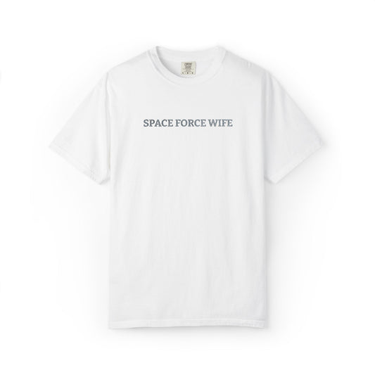Space Force Wife Embroidered T-Shirt — Military Spouse Tee
