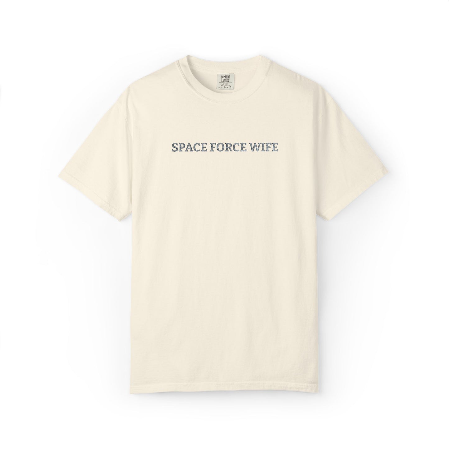 Space Force Wife Embroidered T-Shirt — Military Spouse Tee
