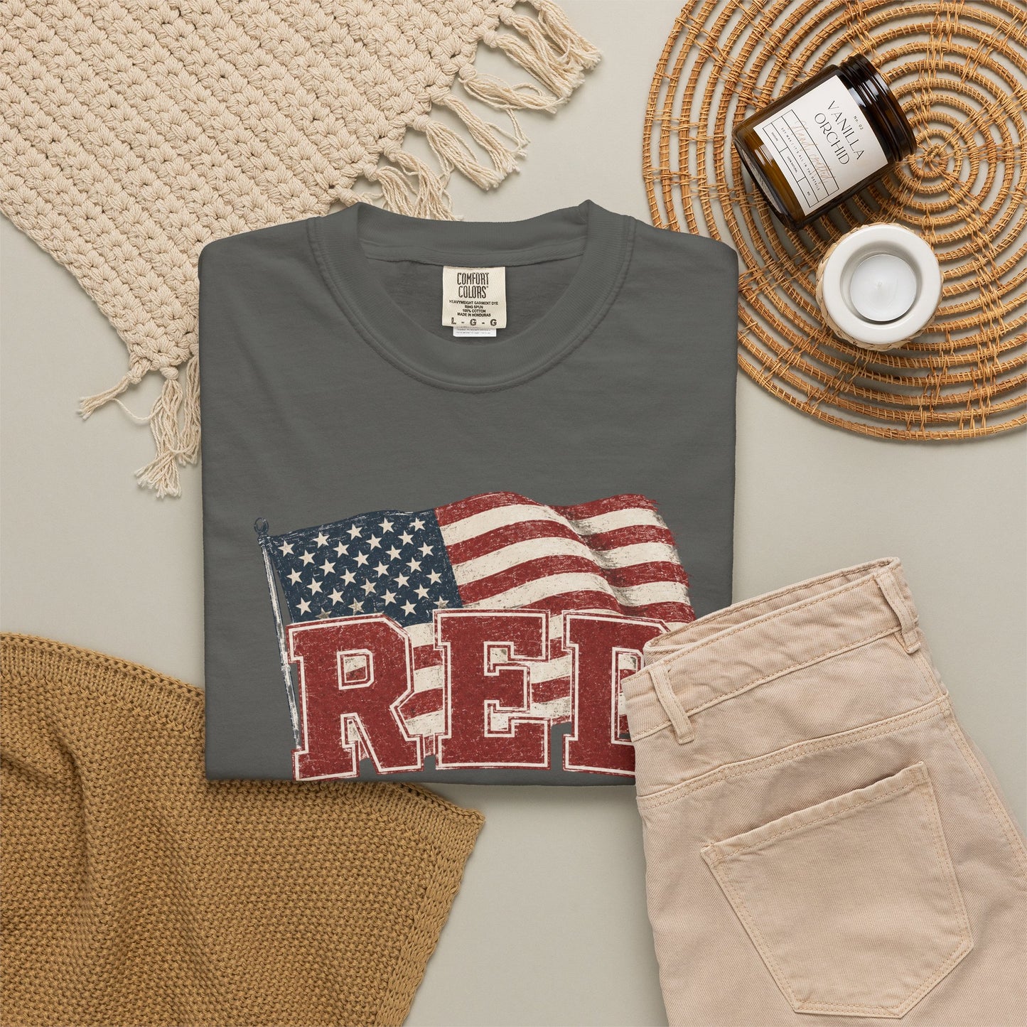 RED “Remember Everyone Deployed” T-Shirt — American Flag Patriotic Tee