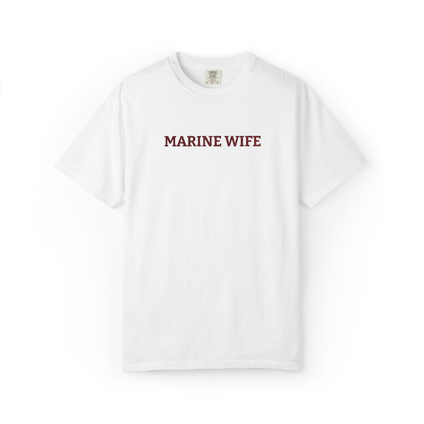 Marine Wife Embroidered T-Shirt — Military Spouse Tee