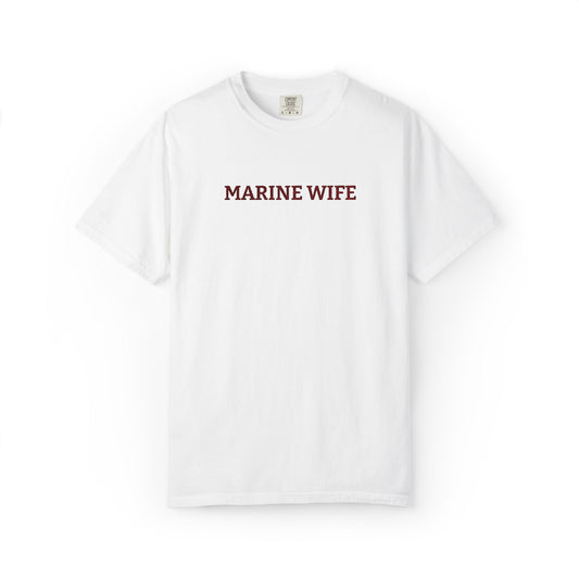 Marine Wife Embroidered T-Shirt — Military Spouse Tee