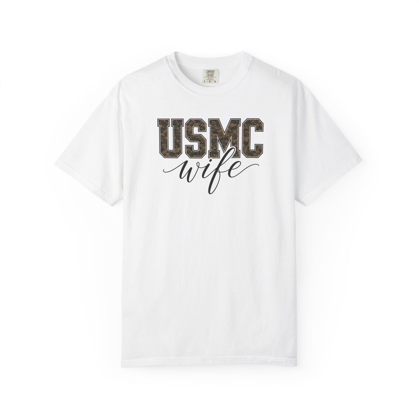 USMC Wife T-Shirt - Camo Print Military Spouse Tee