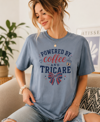 Powered By Coffee And Tricare T-Shirt