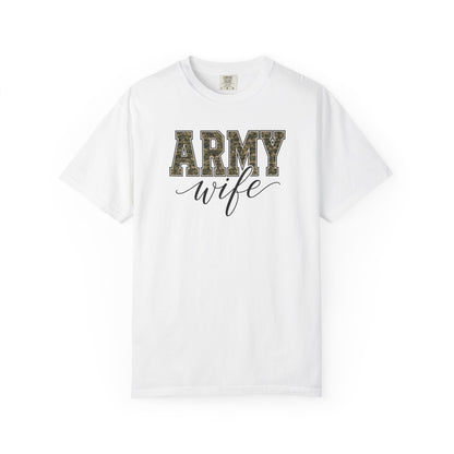 Army Wife T-Shirt - Camo Print Military Spouse Tee