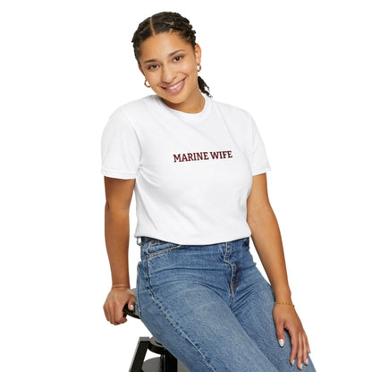 Marine Wife Embroidered T-Shirt — Military Spouse Tee
