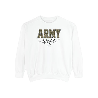 Army Wife Sweatshirt - - Camo Print Military Spouse Crewneck