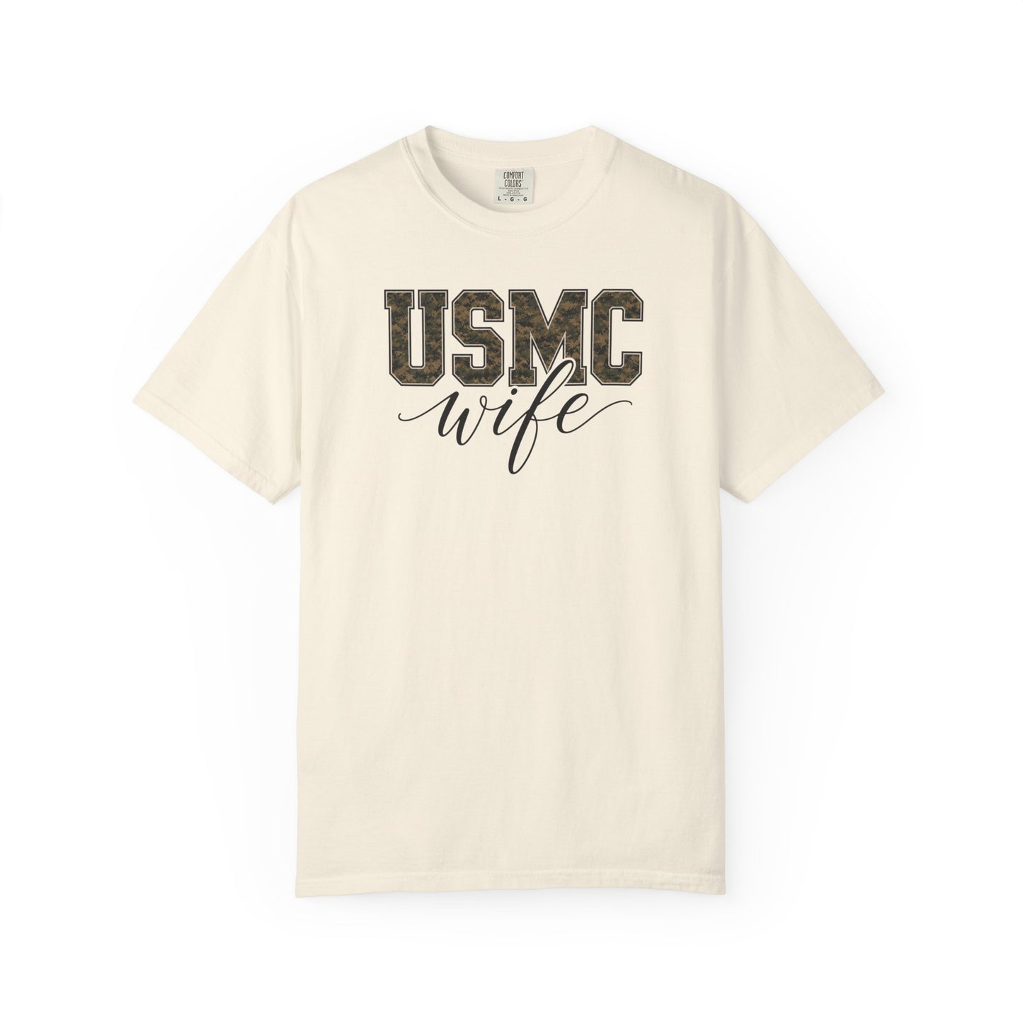 USMC Wife T-Shirt - Camo Print Military Spouse Tee