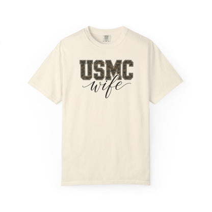 USMC Wife T-Shirt - Camo Print Military Spouse Tee