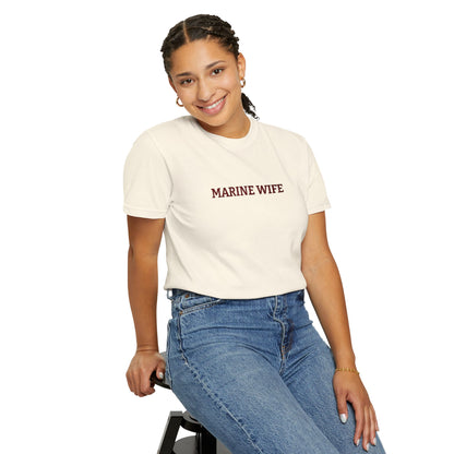 Marine Wife Embroidered T-Shirt — Military Spouse Tee