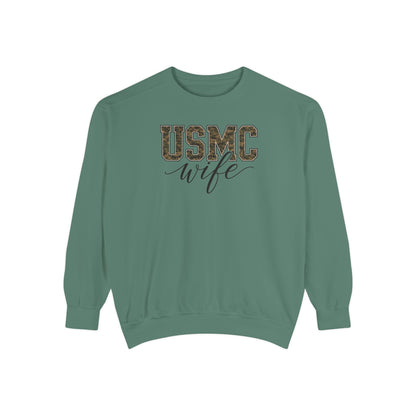 USMC Wife Sweatshirt — Camo Print Military Spouse Crewneck