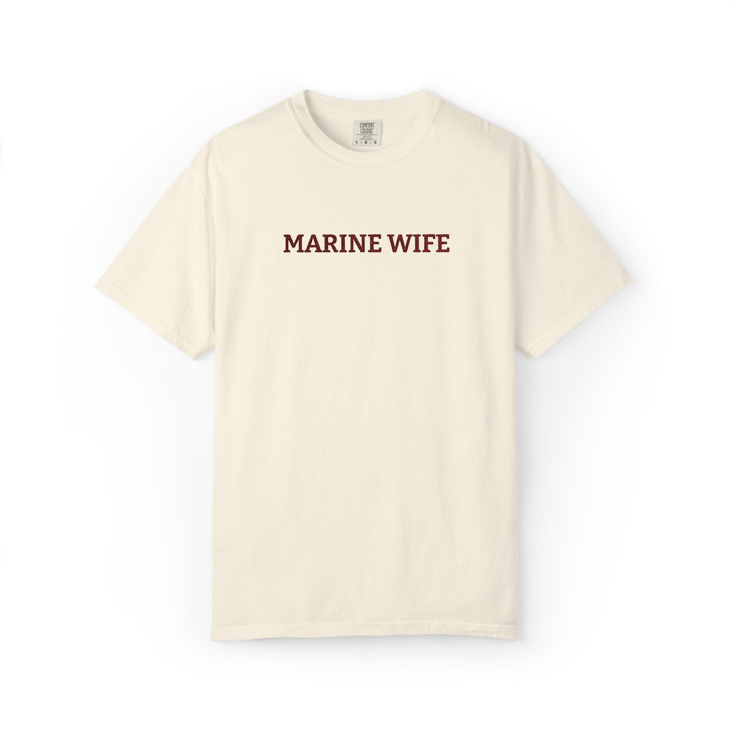 Marine Wife Embroidered T-Shirt — Military Spouse Tee