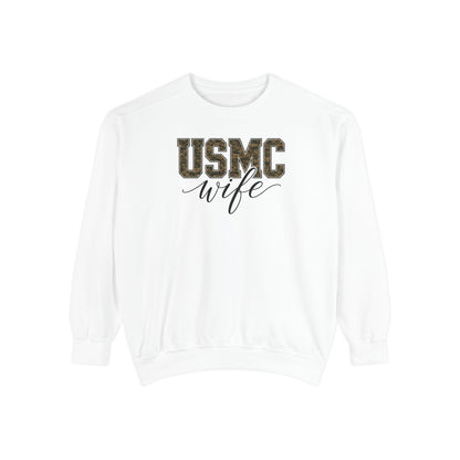 USMC Wife Sweatshirt — Camo Print Military Spouse Crewneck