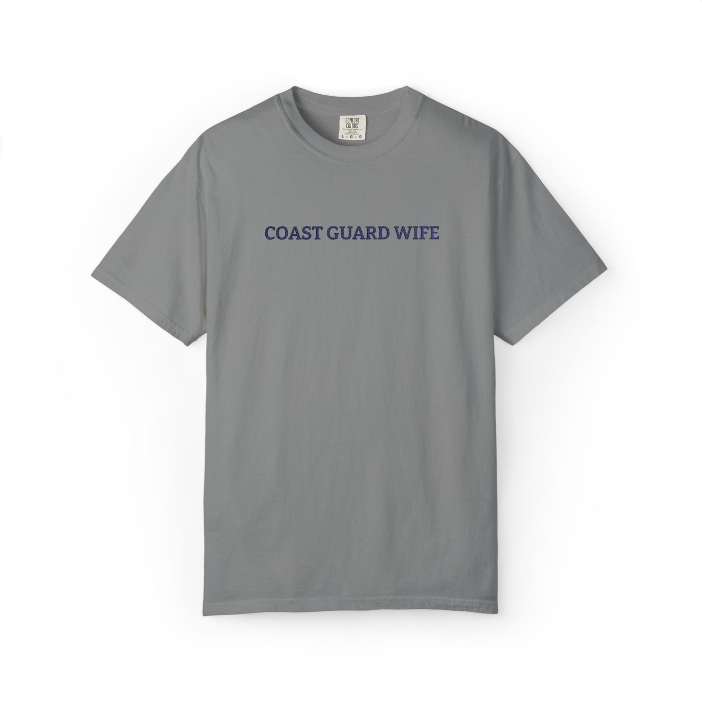 Coast Guard Wife Embroidered T-Shirt — Military Spouse Tee