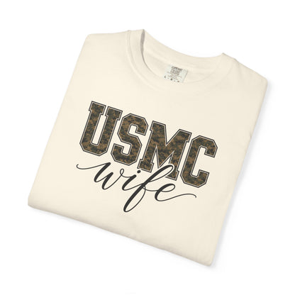 USMC Wife T-Shirt - Camo Print Military Spouse Tee