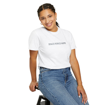 Space Force Wife Embroidered T-Shirt — Military Spouse Tee