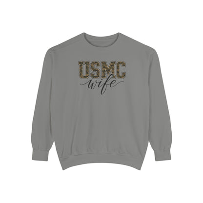 USMC Wife Sweatshirt — Camo Print Military Spouse Crewneck