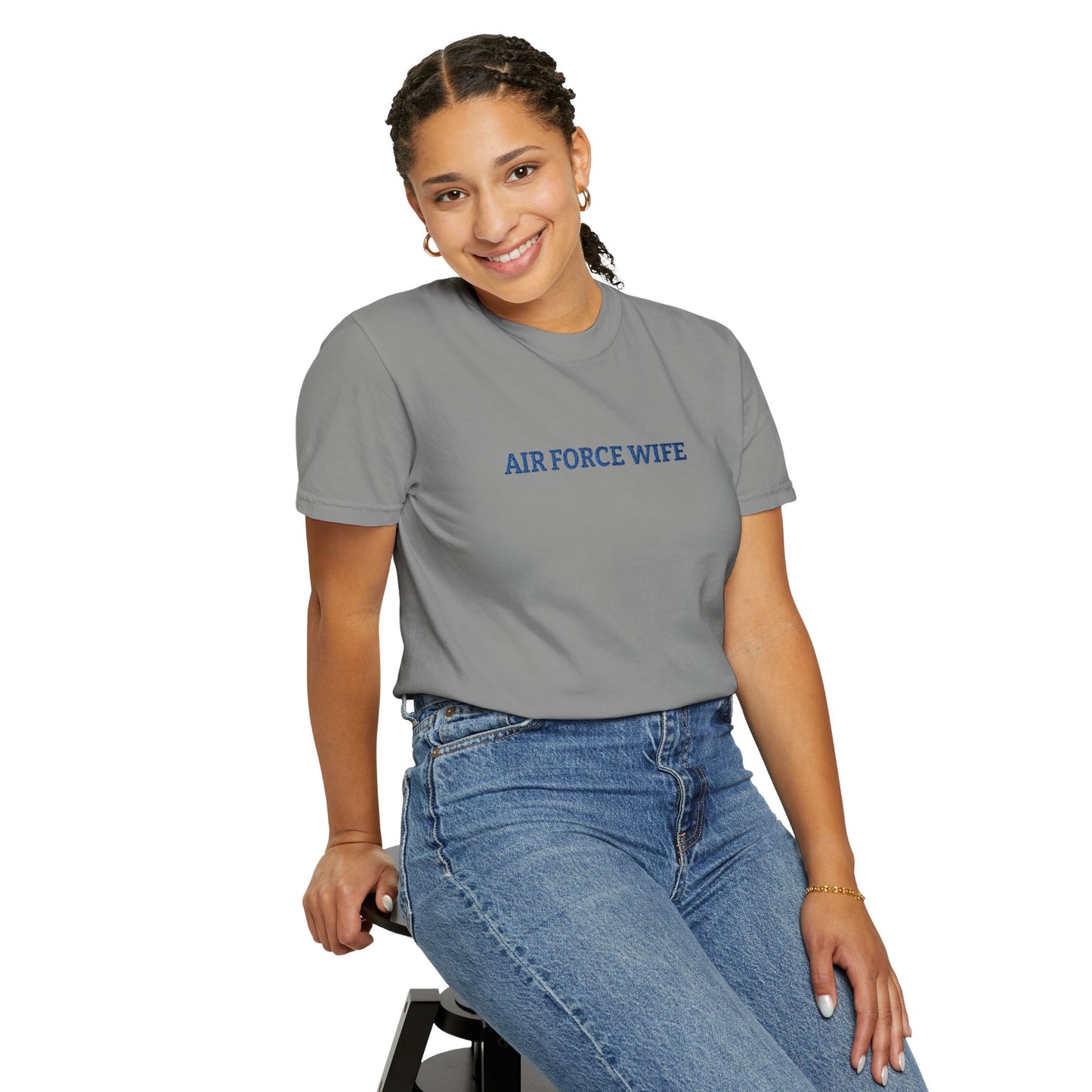 Air Force Wife Embroidered T-Shirt — Military Spouse Tee