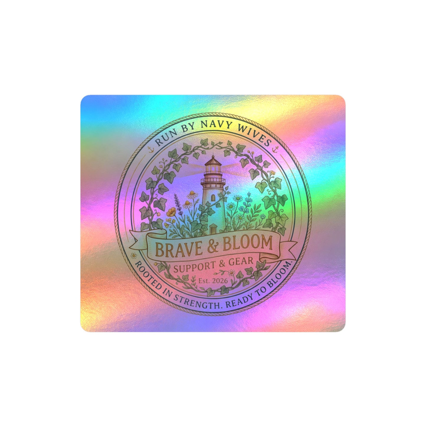 Brave & Bloom Support & Gear Kiss-Cut Vinyl Sticker