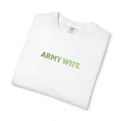Army Wife Embroidered T-Shirt —  Military Spouse Tee