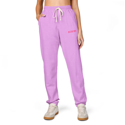 Military Wife Pink Lettering Fleece Sweatpants